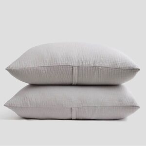NWOT Quince Organic Airy Gauze King Sham Set of 2 in Light Grey